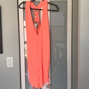 Peach cover up romper